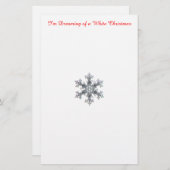 私は白いクリスマスの夢を見ている – スノーフレーク 便箋 (正面/裏面)