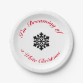 私は白いクリスマスの夢を見ている ペーパープレート (正面)