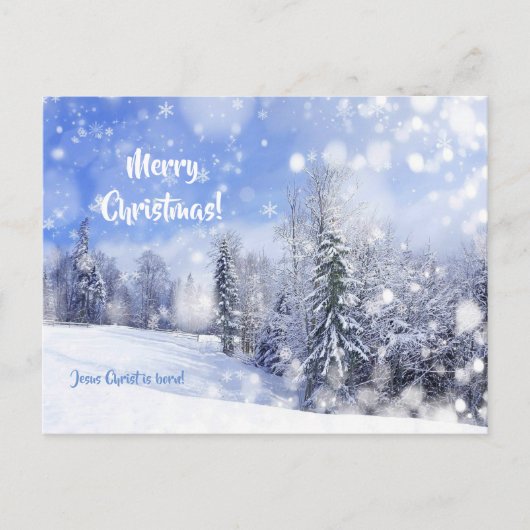 私は白いクリスマスの夢を見ている ポストカード (正面)