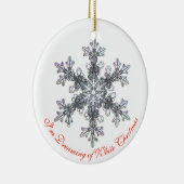 私は白いクリスマススノーフレークの夢を見ている セラミックオーナメント (右)
