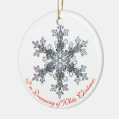 私は白いクリスマススノーフレークの夢を見ている セラミックオーナメント (左)