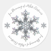 私は白いクリスマススノーフレークの夢を見ている ラウンドシール (正面)