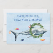 私は白いクリスマス素晴らしのサメの夢を見る シーズンカード (正面)