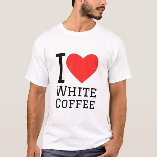 私は白いコーヒーが大好きだ Tシャツ (正面)