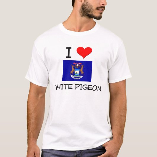 私は白いハトミシガン州を愛します Tシャツ (正面)