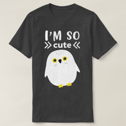 私は白いフクロウがかわいい Tシャツ (デザイン正面)
