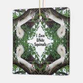 私は白いリスを愛します セラミックオーナメント (左)