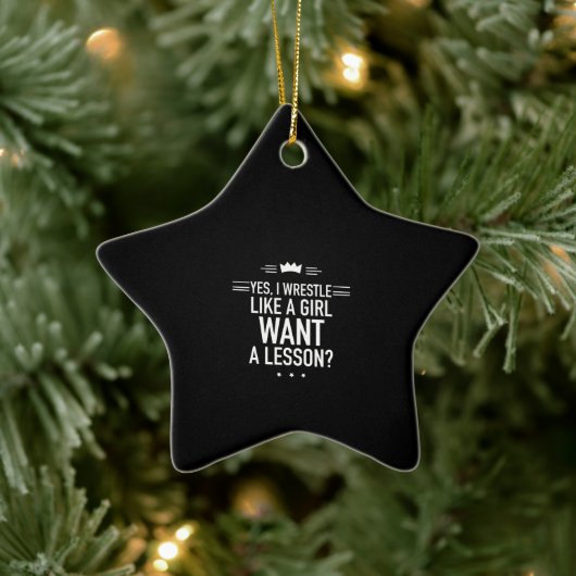 私は白い女の子のようにレスリングする セラミックオーナメント (ツリー)