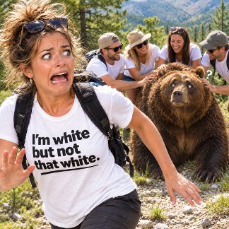 私は白人だけどホワイトすぎない面白い主張 Tシャツ