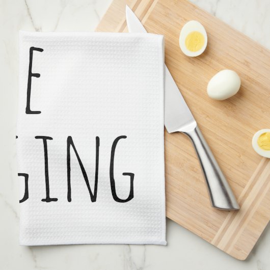 私は白黒で引用文を歌っおもしろいたい キッチンタオル (四つ折り)