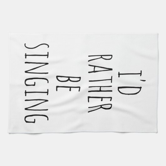 私は白黒で引用文を歌っおもしろいたい キッチンタオル (横)