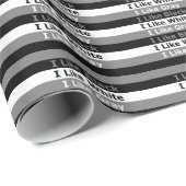 私は白黒とグレーカラーストライプのデザイン ラッピングペーパー (ロールコーナー)