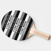 私は白黒とグレーカラーストライプのデザイン 卓球ラケット (横)