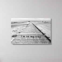 私は白黒のビーチへ行く キャンバスプリント