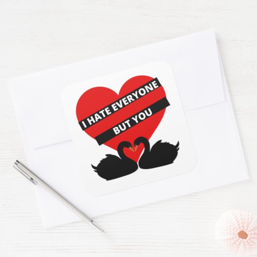 私は皆が嫌いだが君は黒い スクエアシール (封筒)