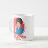 私は皆が馬鹿になってきているので疲れ果てている。 コーヒーマグカップ (正面左)