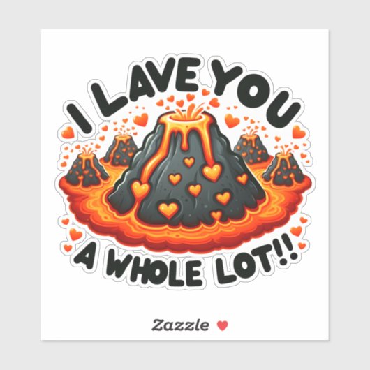 私は皆さんにかわいい火山の愛を愛する シール (シート)