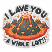 私は皆さんにかわいい火山の愛を愛する シール (正面)