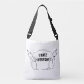 私は皆をトートバック憎みます クロスボディバッグ (正面)