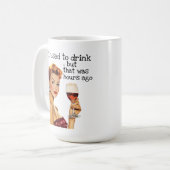 私は皮肉な主婦レトロを飲んでいた コーヒーマグカップ (正面左)