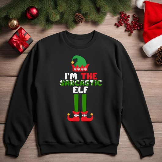 私は皮肉な小妖精や小人のおもしろいChristmas Sweatshirt スウェットシャツ