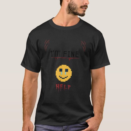 私は皮肉な素晴らし面白いハロウィーンの衣装血 Tシャツ (正面)