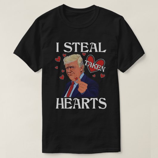 私は盗むハートトランプハートハッピーバレンタイン Tシャツ (デザイン正面)