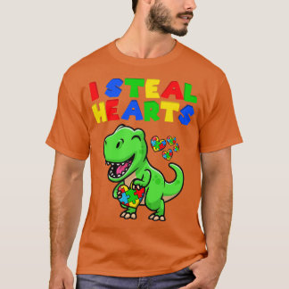 私は盗むハート自閉症意識パズルTレックスディノス Tシャツ