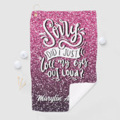 私は目を大き転がくタイポグラフィした ゴルフタオル (インサイチュ)