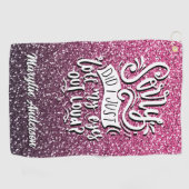 私は目を大き転がくタイポグラフィした ゴルフタオル (横)