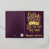 私は目を大き転がくタイポグラフィした 箔シーズンカード (外側レイダウン)