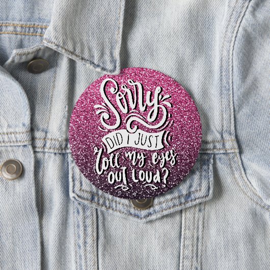 私は目を大き転がくタイポグラフィした 缶バッジ (インサイチュ)