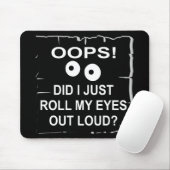 私は目を大き転がく見ただけで©ホワイトタイガー マウスパッド (マウス)