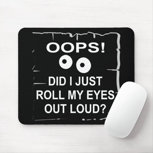 私は目を大き転がく見ただけで©ホワイトタイガー マウスパッド (マウス)