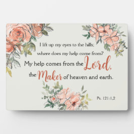 "私は目を持ち上げる"バイブル詩の水エレガント色 フォトプラーク