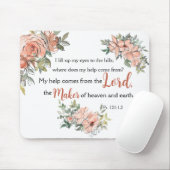 "私は目を持ち上げる"バイブル詩の水エレガント色 マウスパッド (マウス)