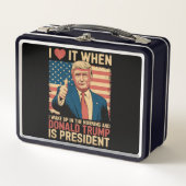 私は目を覚ますとトランプが大統領である時それが大好き メタルランチボックス (正面)