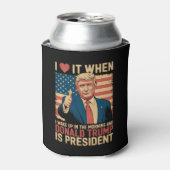 私は目を覚ますとトランプが大統領である時それが大好き 缶クーラー (缶正面)