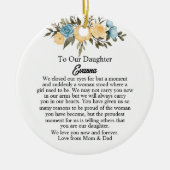 私は目を閉じた娘オーナメント、感傷的 セラミックオーナメント (正面)