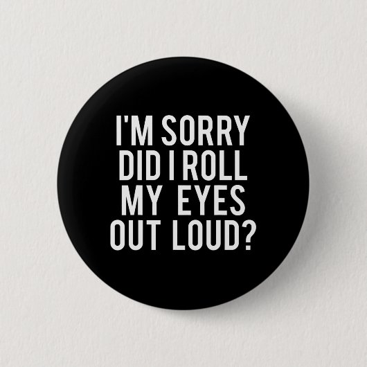 私は目転がを大きく出した 缶バッジ (正面)