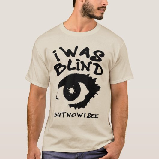 私は盲目だったが今は見る　霊眼 Tシャツ (正面)