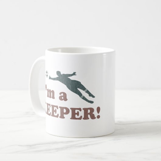 私は看守のサッカーのゴールキーパーです コーヒーマグカップ (正面左)
