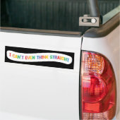 私は真っ直ぐに考えもできない |ゲイプライド月 バンパーステッカー (トラック上)