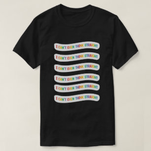 私は真っ直ぐに考えもできない ゲイプライド月 Tシャツ