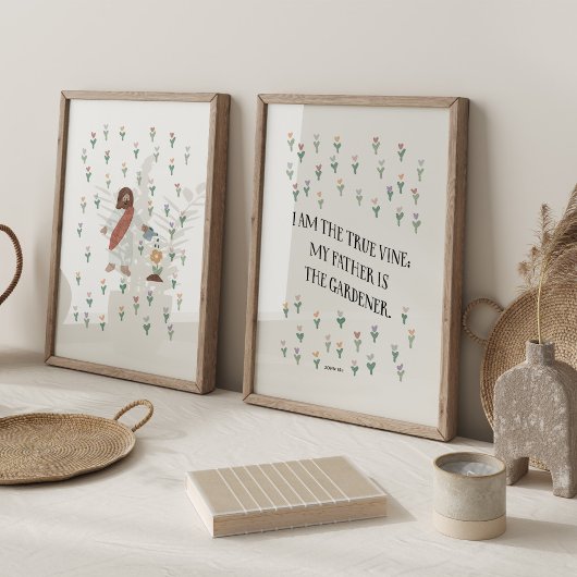 私は真のつる植物セットの2つのキッズアートプリント