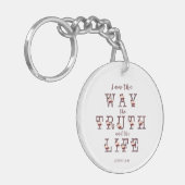 私は真実と人生のタイポグラフィ キーホルダー (正面左)