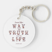 私は真実と人生のタイポグラフィ キーホルダー (裏面)