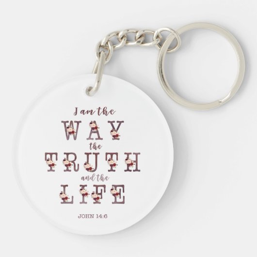 私は真実と人生のタイポグラフィ キーホルダー (裏面)