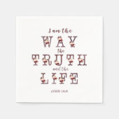 私は真実と人生のタイポグラフィ スタンダードカクテルナプキン (正面)