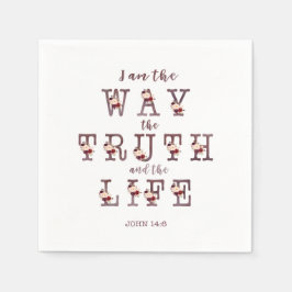 私は真実と人生のタイポグラフィ スタンダードカクテルナプキン